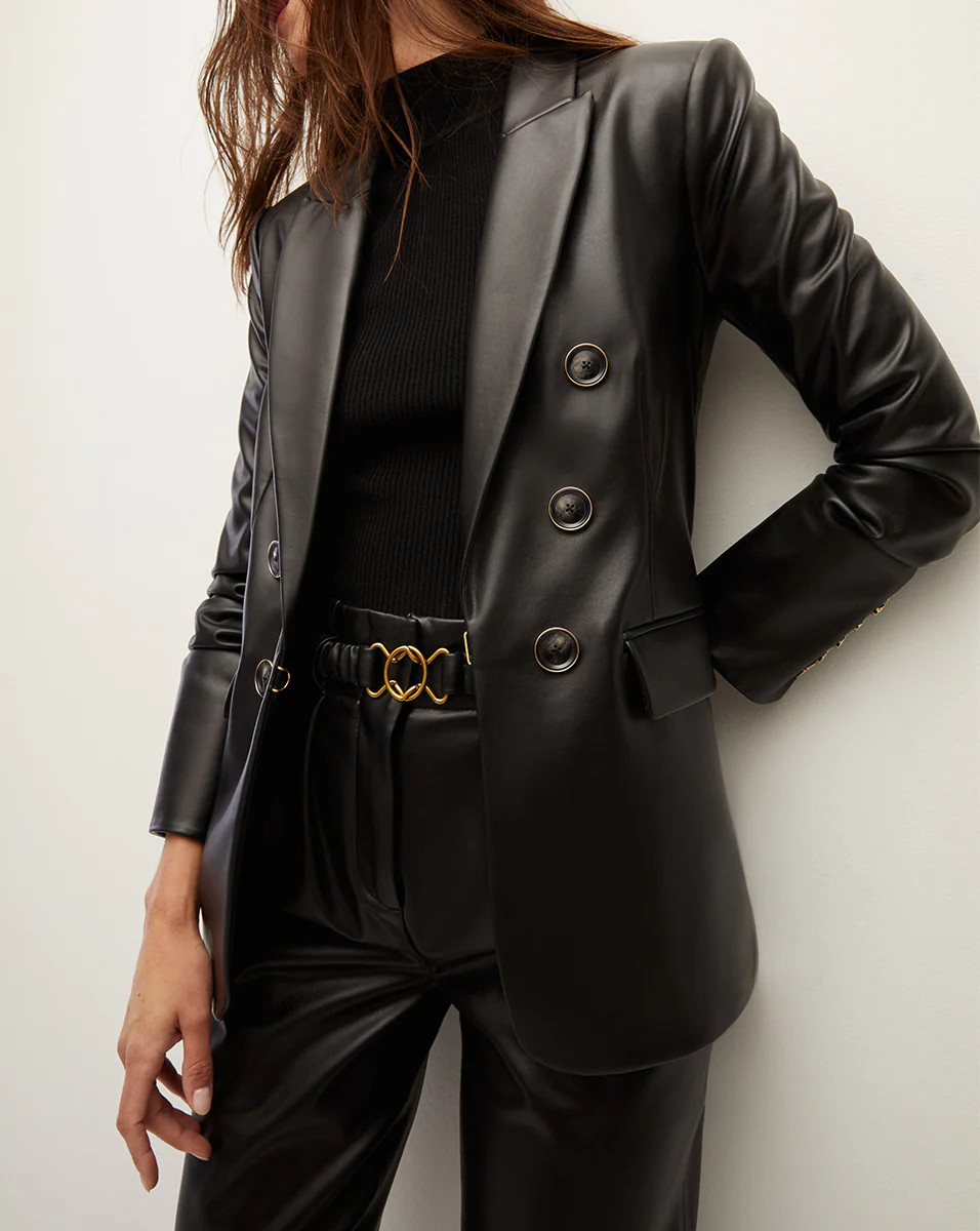 Beacon Vegan Leather Dickey Jacket | Veronica Beard