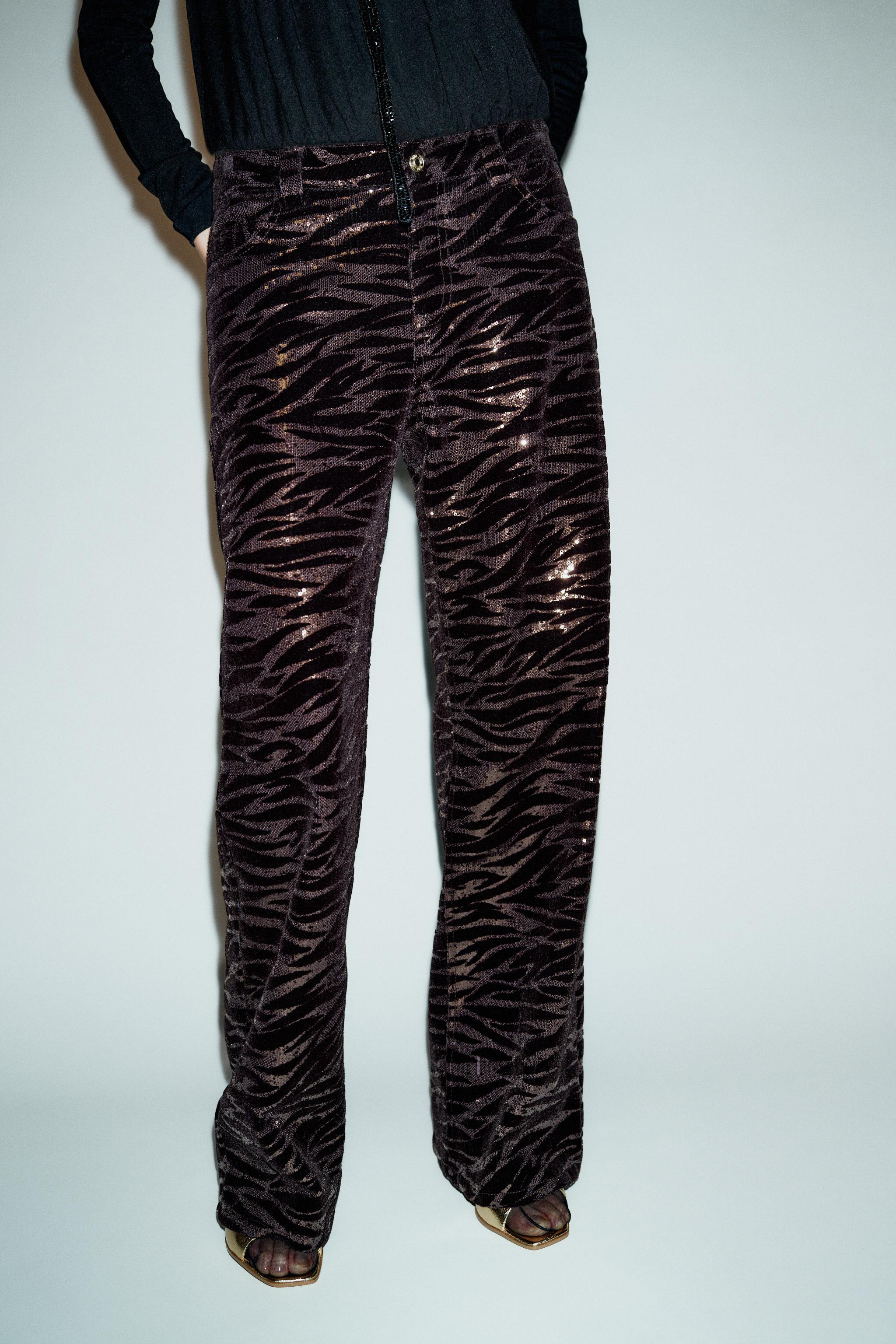 VELVET SEQUIN PANTS | Zara US