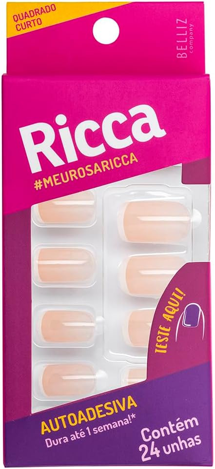 Ricca Unhas Autoadesivas Francesinha Rosa | Amazon (BR)