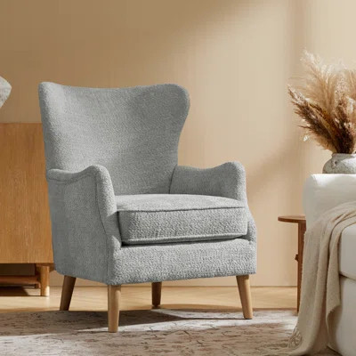 Caden 28.5" Modern Wingback Armchair With Solid Wood Legs | Wayfair North America