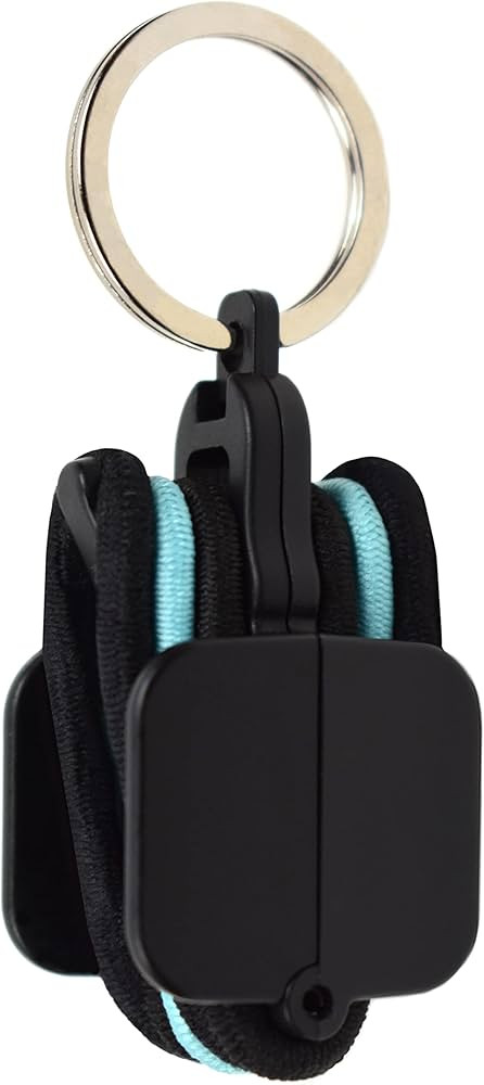 Portable Hair Tie Holder: Stylish Hair Tie Organizer with 3 Bonus Hair Ties (Black) | Amazon (US)