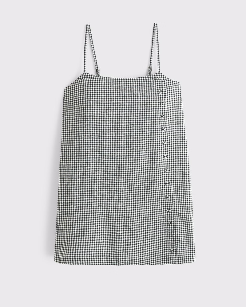 Linen-Blend Button Skort | Abercrombie & Fitch (US)