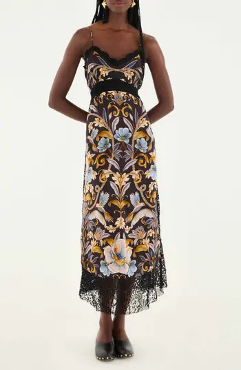 FARM Rio Snake Garden Print Maxi Dress in Black at Nordstrom Rack, Size X-Large | Nordstrom Rack