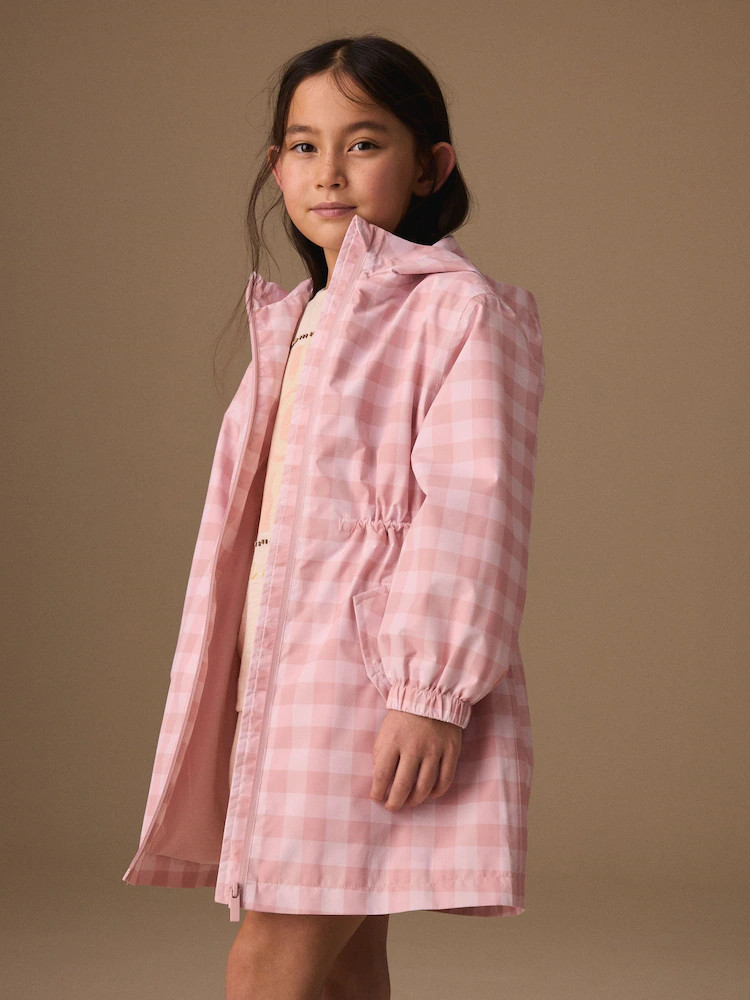 Buy Pink Gingham Check Waterproof Printed Jacket (3-16yrs) from Next USA | Next US