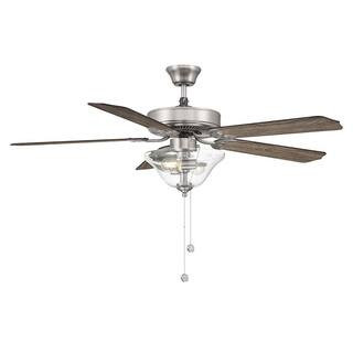 52 in. Indoor Brushed Nickel Ceiling Fan with Light Kit | The Home Depot
