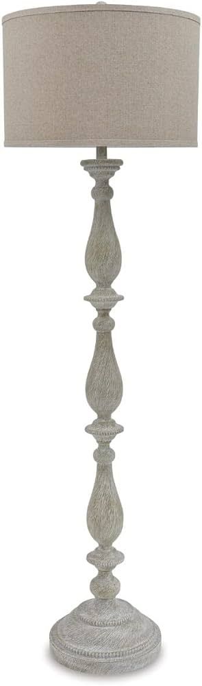 Signature Design by Ashley Bernadate Cottage 61" Candlestick Design Floor Lamp, Whitewash | Amazon (US)