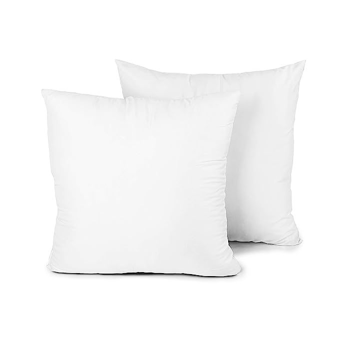 Edow Throw Pillow Insert, Set of 2 Hypoallergenic Down Alternative Polyester Square Form Decorati... | Amazon (US)