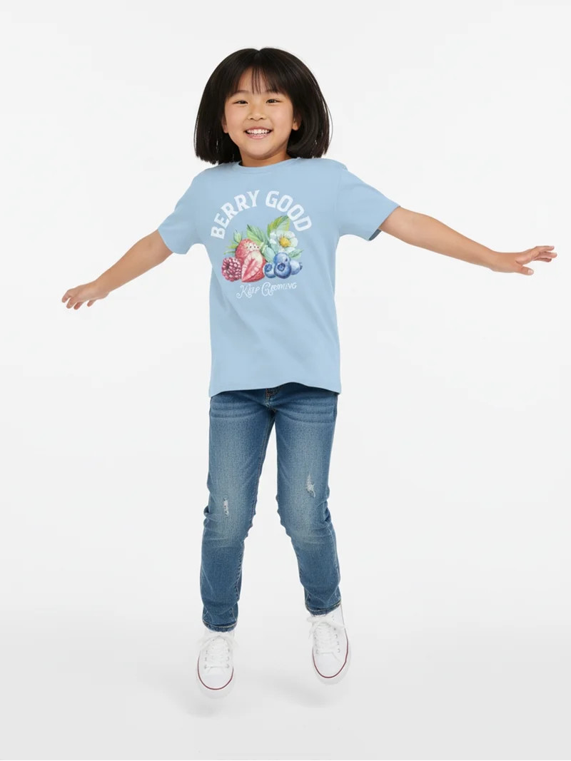 Wonder Nation Girls Berry Good Graphic T-Shirt with Short Sleeves, Sizes 4-18 | Walmart (US)