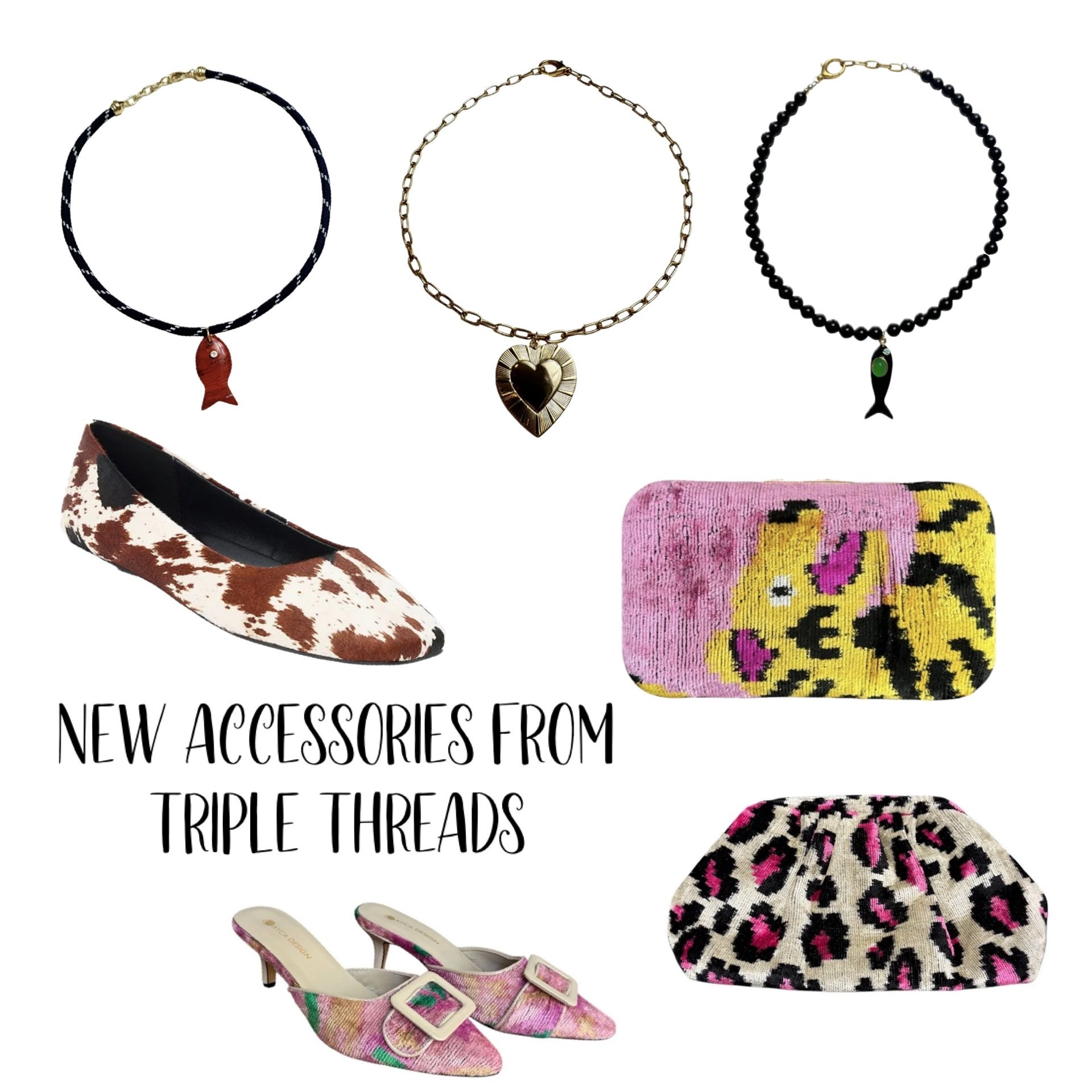 New Accessories From Triple Threads Boutique!

Heart Necklace | Clutch | Cow Print Shoe | Accessories 

#LTKShoeCrush #LTKItBag #LTKFindsUnder100