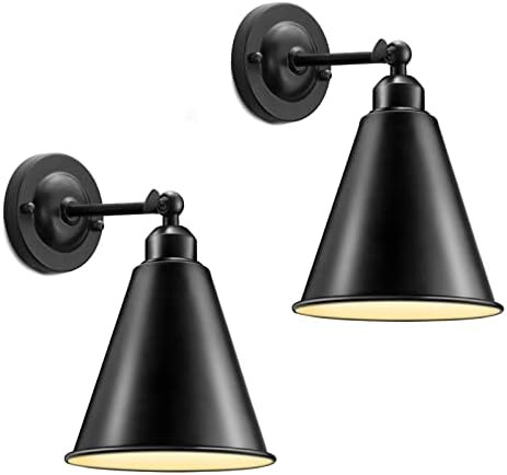 Vintage Wall Sconces, 2PACK Industrial Wall Sconces, Modern Black Wall Sconces Lighting, Wall Sco... | Amazon (US)