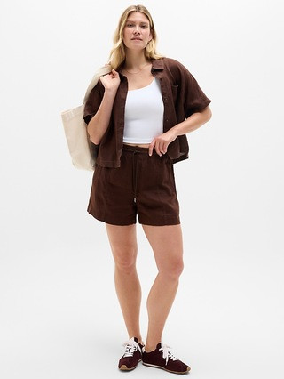 Retreat Linen Mid Rise 4" Short | Athleta