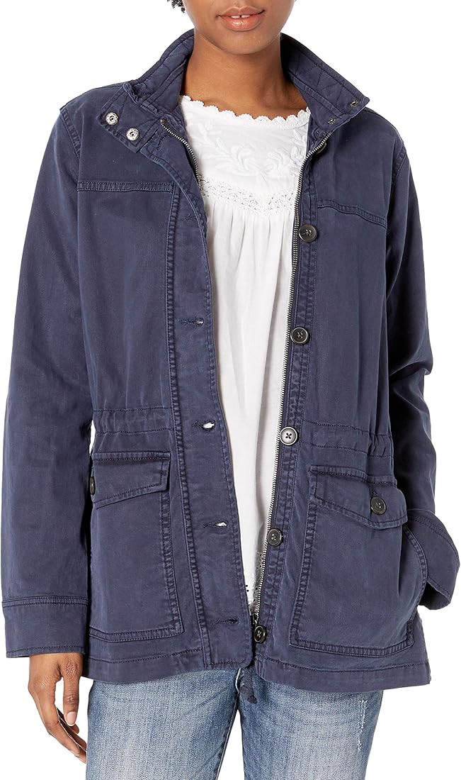 Lucky Brand Women's Long Sleeve Button Up Two Pocket Utility Jacket | Amazon (US)