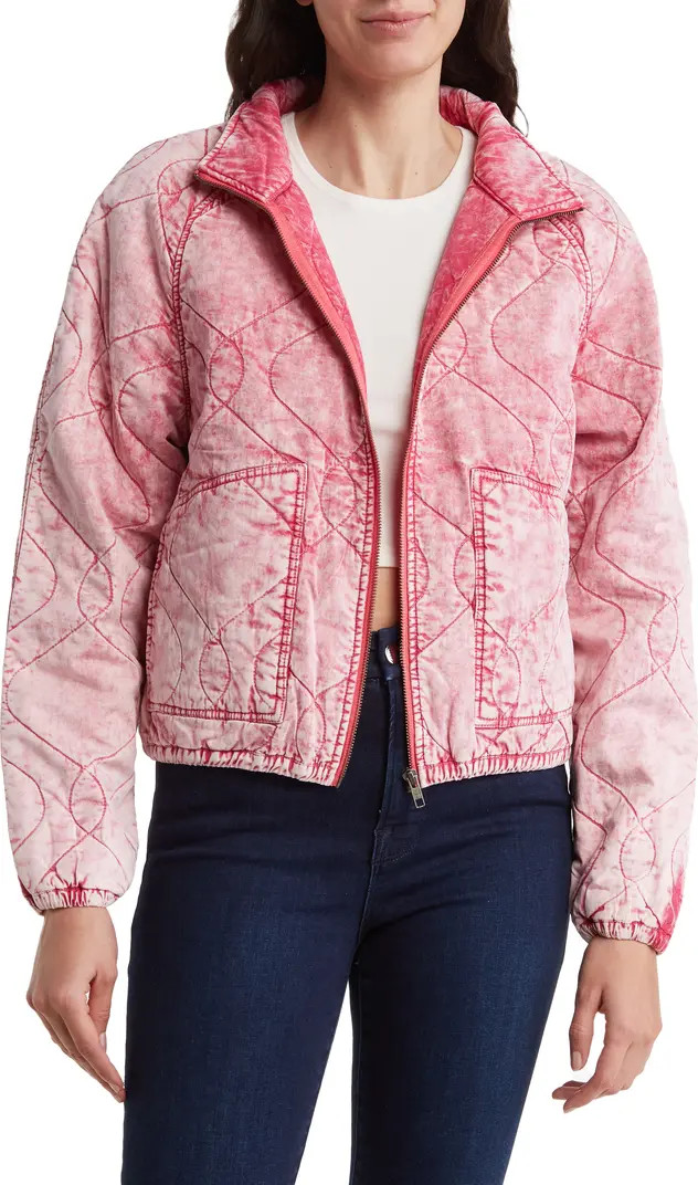 Acid Wash Quilted Crop Jacket | Nordstrom Rack