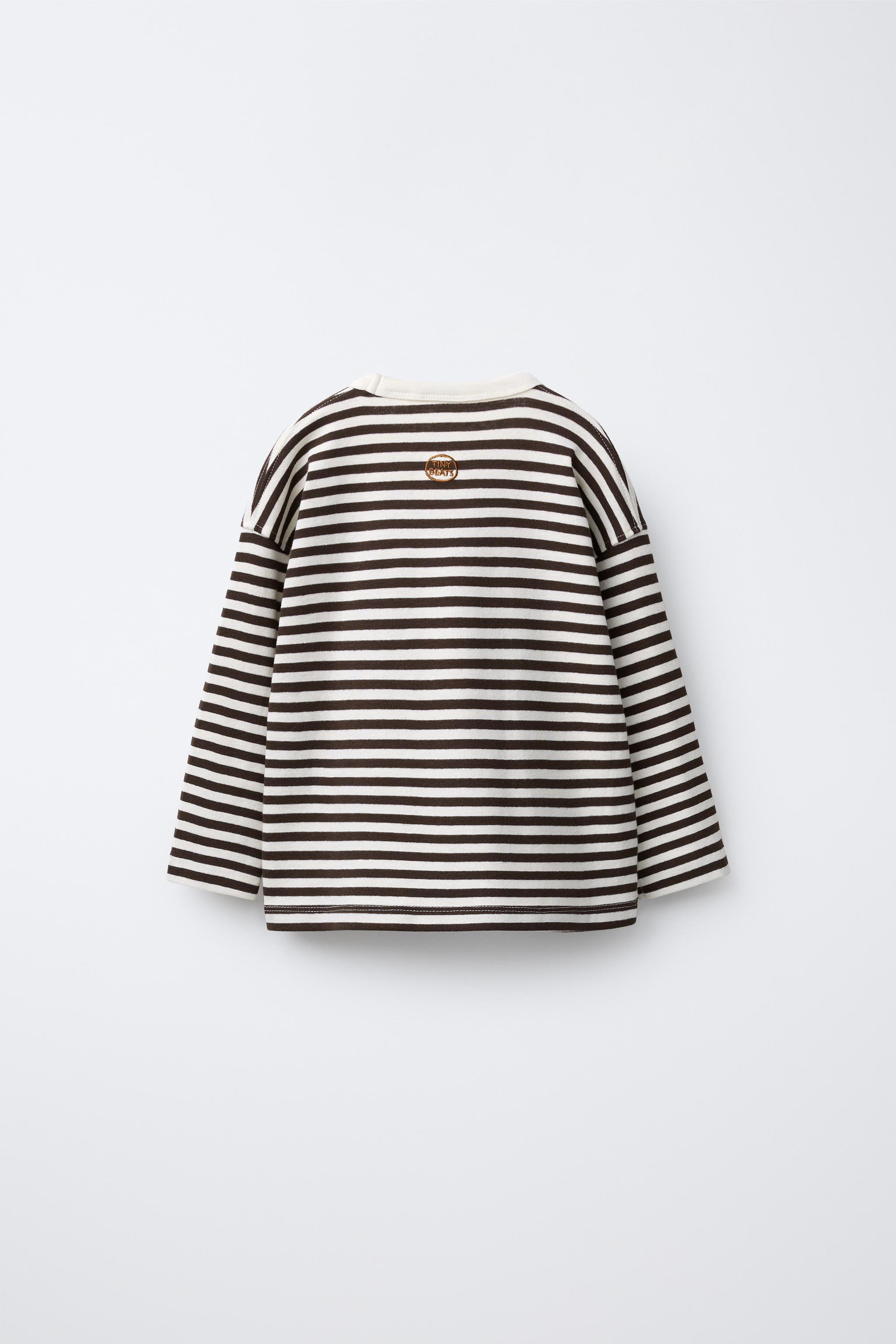 EMBROIDERED STRIPED T-SHIRT | Zara US