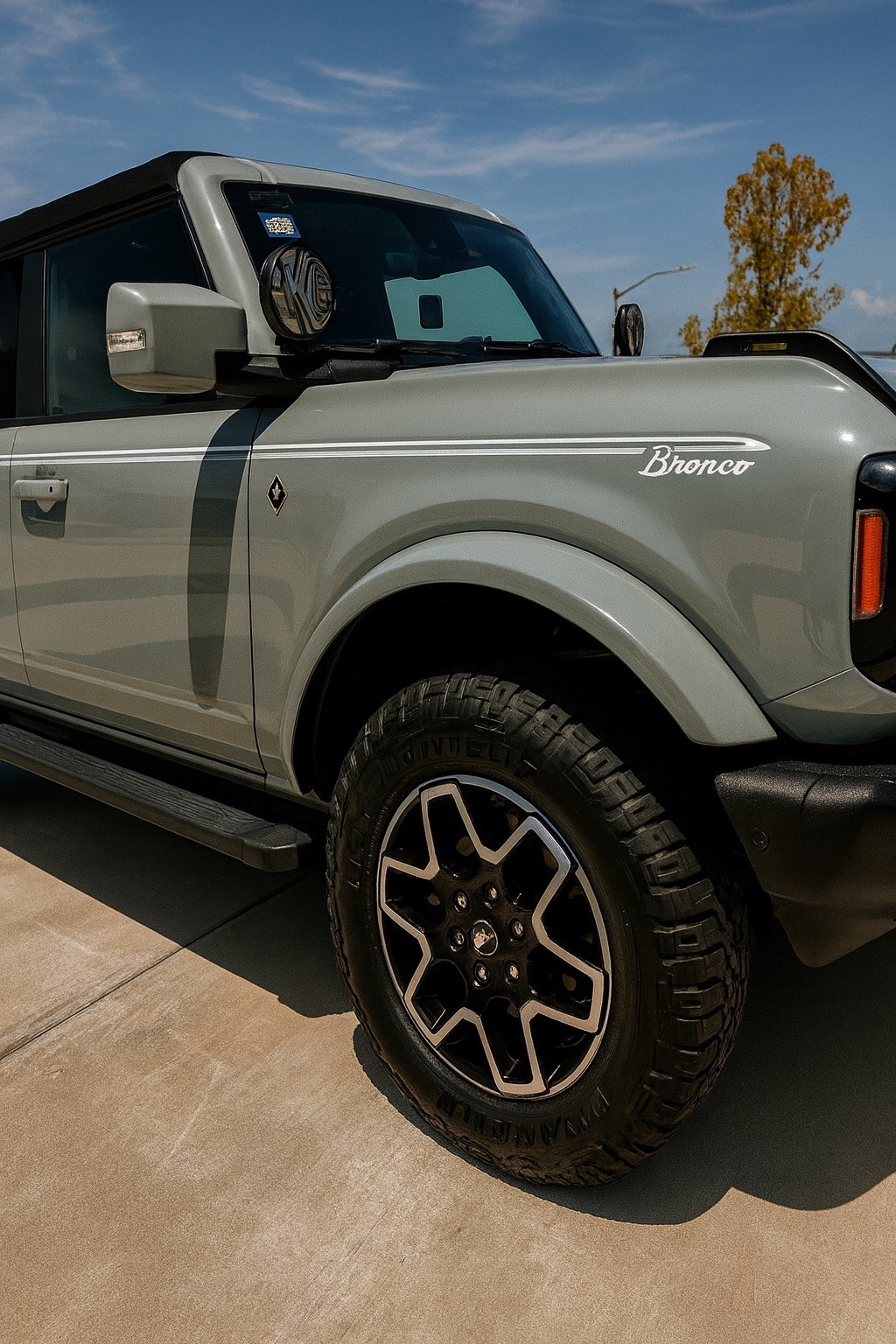 Built for trails, ready for anything. 🏔️ keeping my Bronco wild. These tires fit my 2022 Ford Bronco perfect and. Details matter — Goodyear Wrangler Duratrac. Fresh set of Goodyear Duratrac 255/70R18. Perfect fit for the Bronco. ✔️ #Goodyear #GoodyearTires #WranglerDuratrac #Duratrac #AllTerrainTires #OffRoadTires #TruckTires #BroncoBuild #FordBronco #BroncoLife

#LTKTravel #LTKWorkwear #LTKU