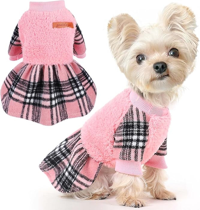 Dog Sweater Dog Winter Clothes for Small Dogs Boy Girl Fall Doggie Dress Warm Fleece Chihuahua Yo... | Amazon (US)
