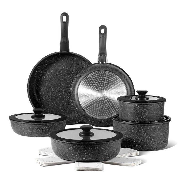 CAROTE 17pcs Nonstick Cookware Set With Detachable Handle, Induction Kitchen Sets Non Stick, Remo... | Walmart (US)