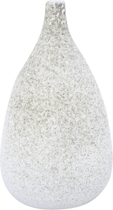 Creative Co-Op Medium Textured Terracotta Narrow Top & Distressed Finish Vase, 11.75", Cream | Amazon (US)