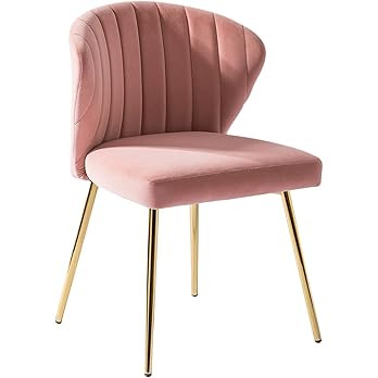HULALA HOME Velvet Dining Chair Upholstered Seat Modern Vanity Chair Kitchen Accent Occasional Ch... | Amazon (UK)