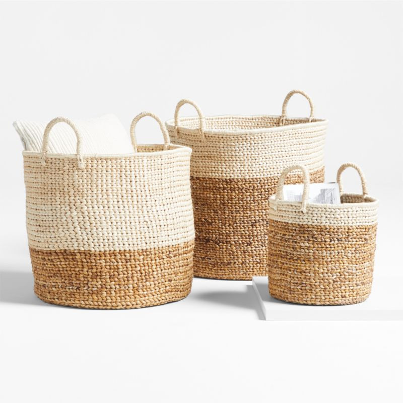 Banana Bark Woven Baskets | Crate & Barrel | Crate & Barrel