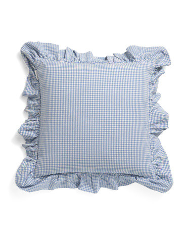 22x22 Check Ruffle Square Pillow | TJ Maxx