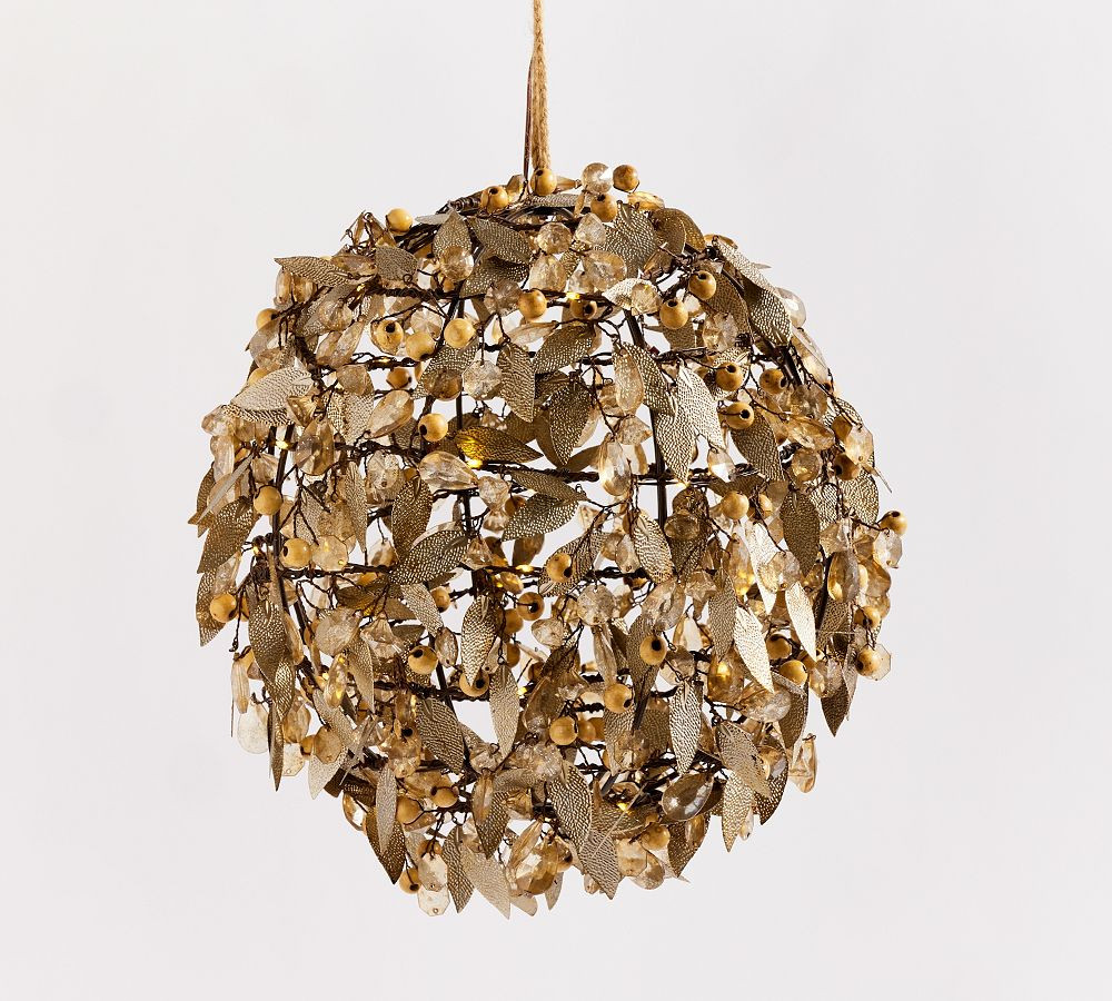 Lit Rustic Leaf Orb | Pottery Barn (US)