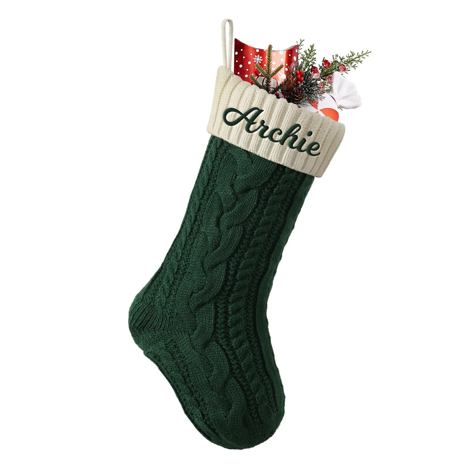 Personalized Christmas Stockings Custom Name Family Christmas Stockings 18" Large Knitted Xmas Fi... | Amazon (US)