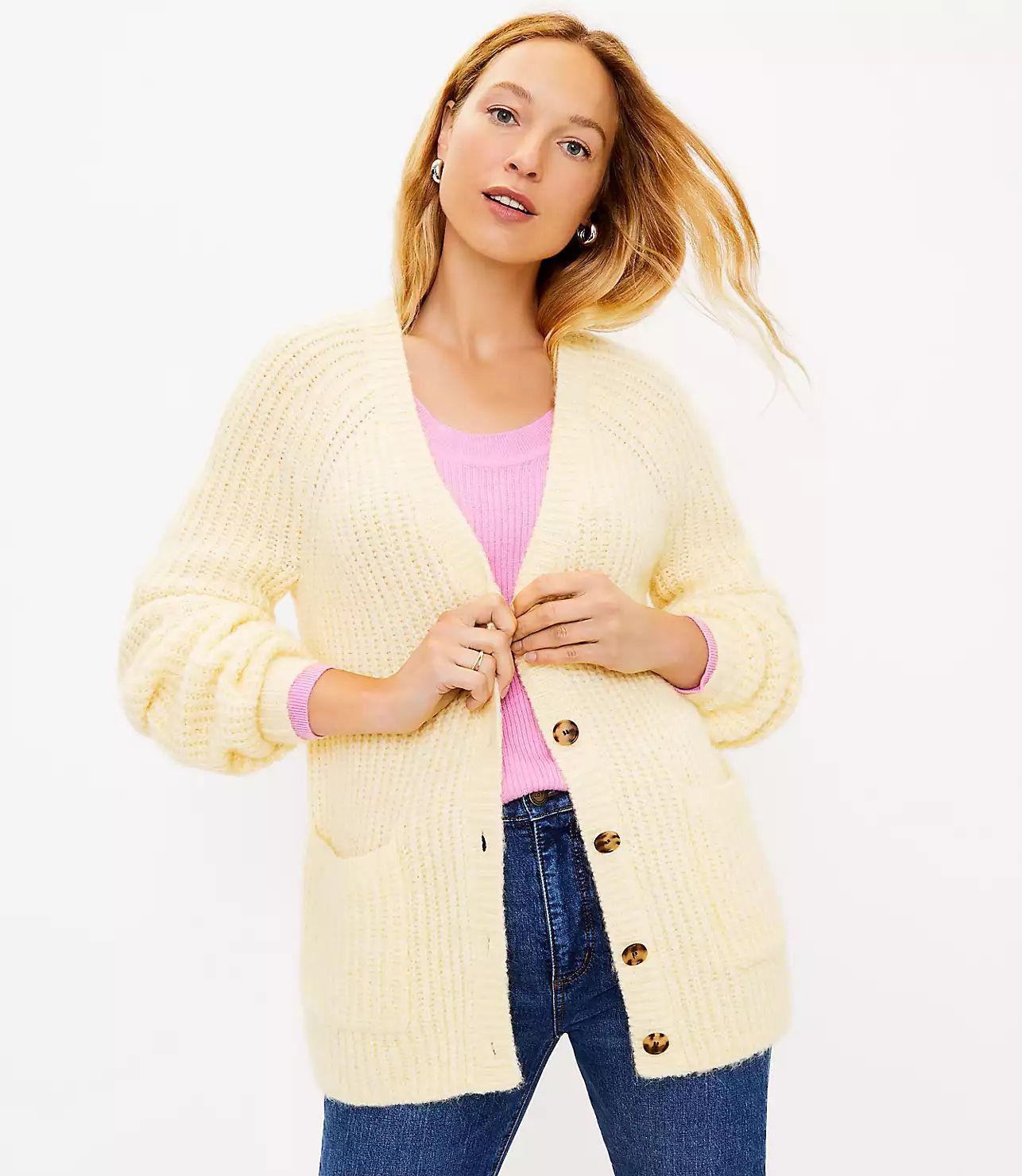 Cozy V-Neck Pocket Cardigan | LOFT