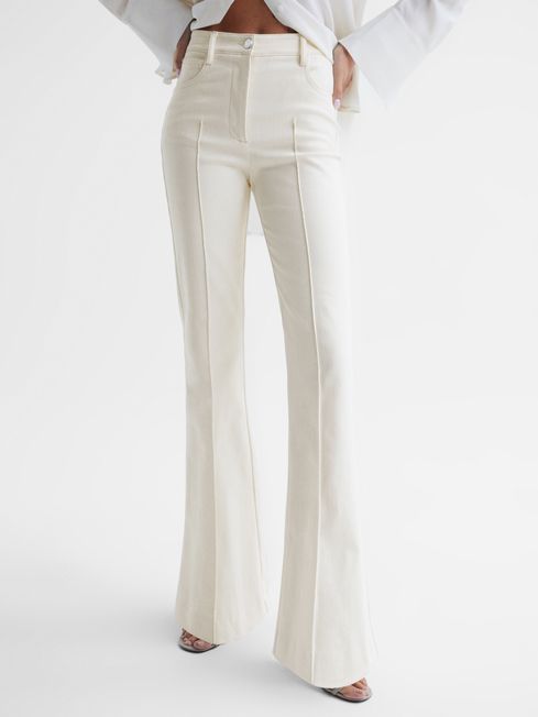 High Rise Flared Trousers | Reiss US