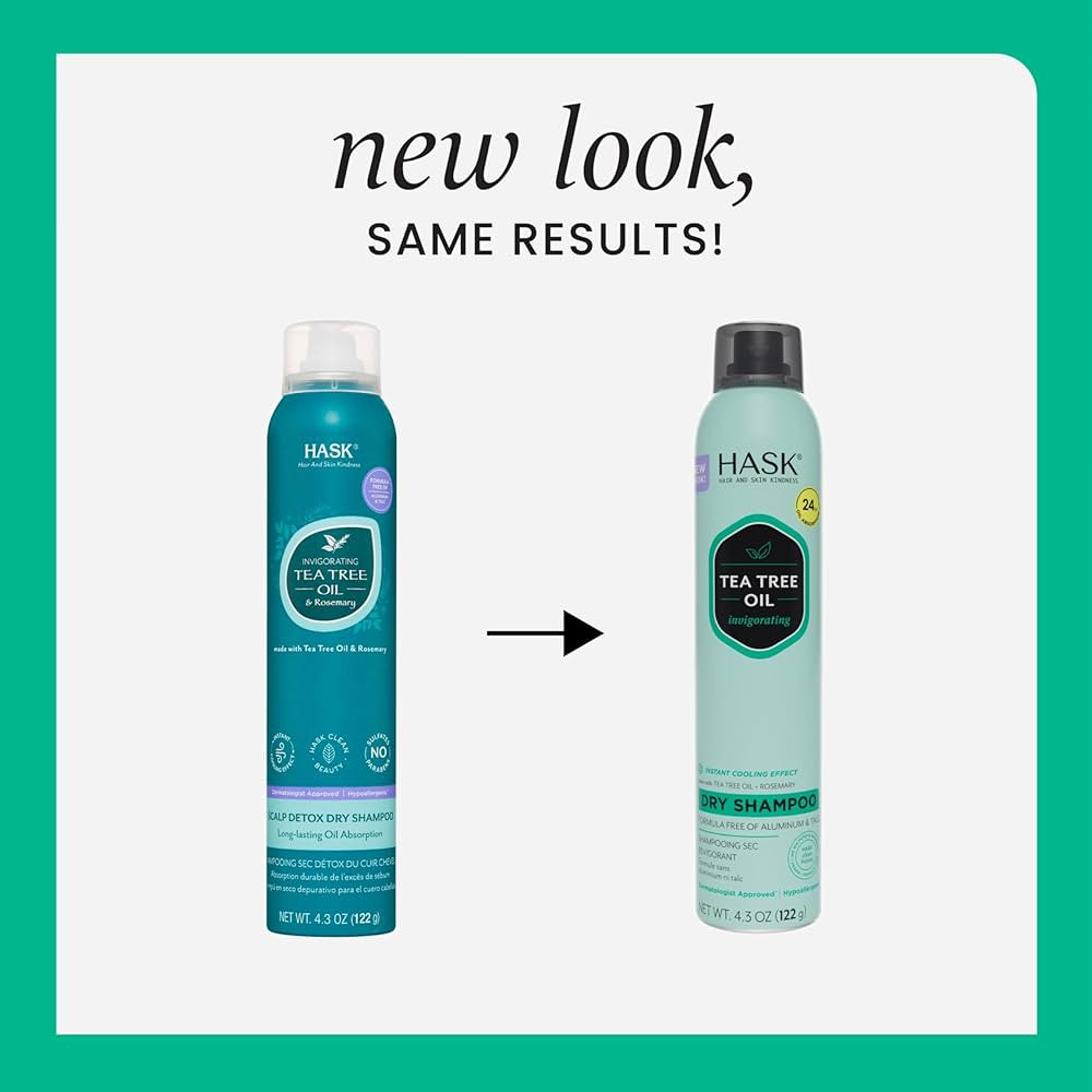 HASK Tea Tree Invigorating Dry Shampoo for Oily, Itchy Scalps – Absorbs Oil, Rebalances Scalp, ... | Amazon (US)