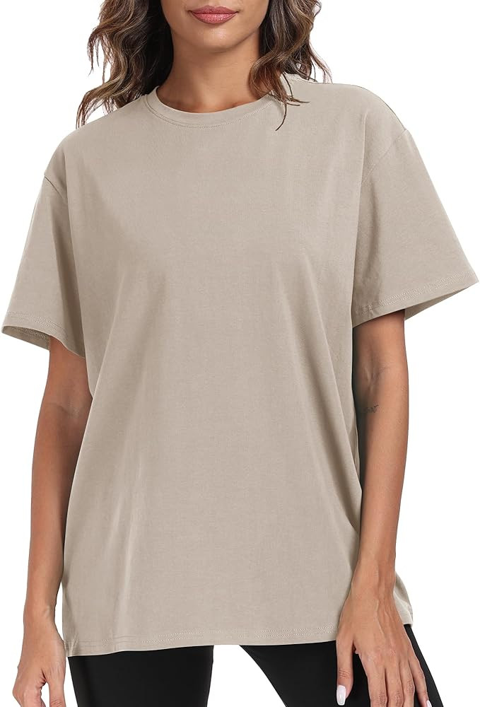 PRIMODA Oversized T Shirts Tops Cotton | Amazon (US)