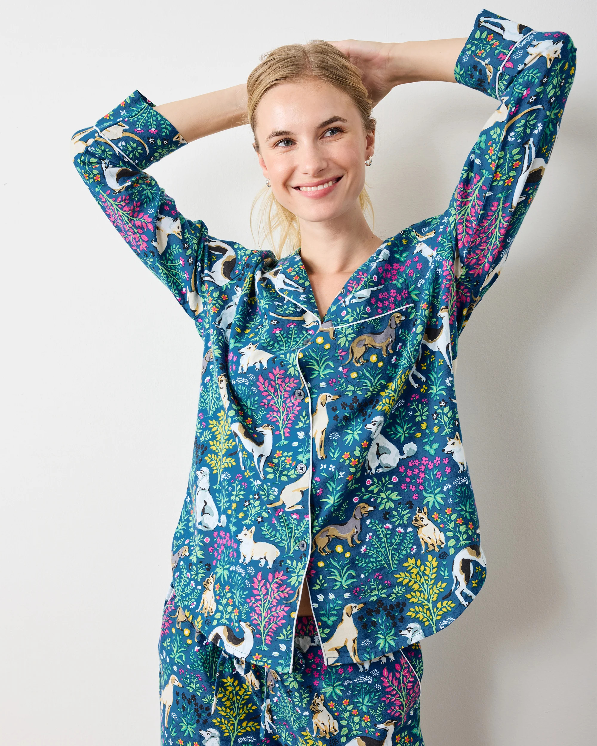 Must Love Dogs - Lightweight Flannel Long PJ Set - Indigo | Printfresh