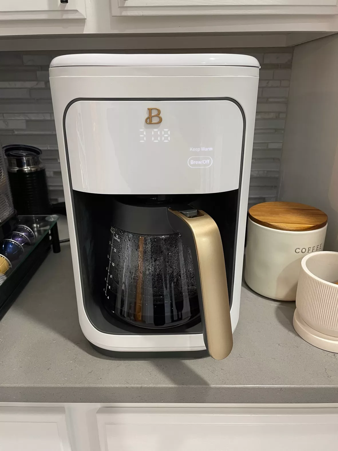 Drew Barrymore | White 14 Cup Programmable Coffee Maker