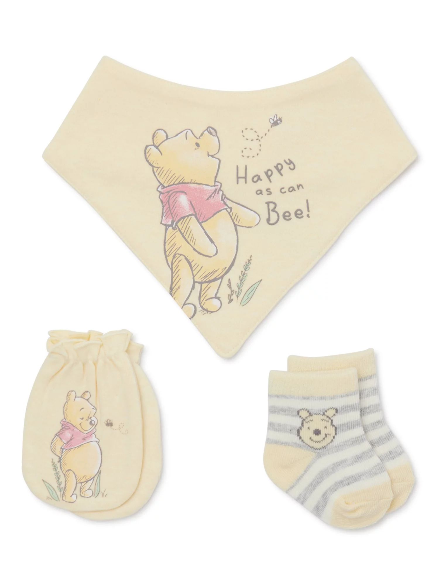 Disney Baby Wishes + Dreams Winnie the Pooh Infant Bib, Socks and Mittens Set, 3-Piece | Walmart (US)