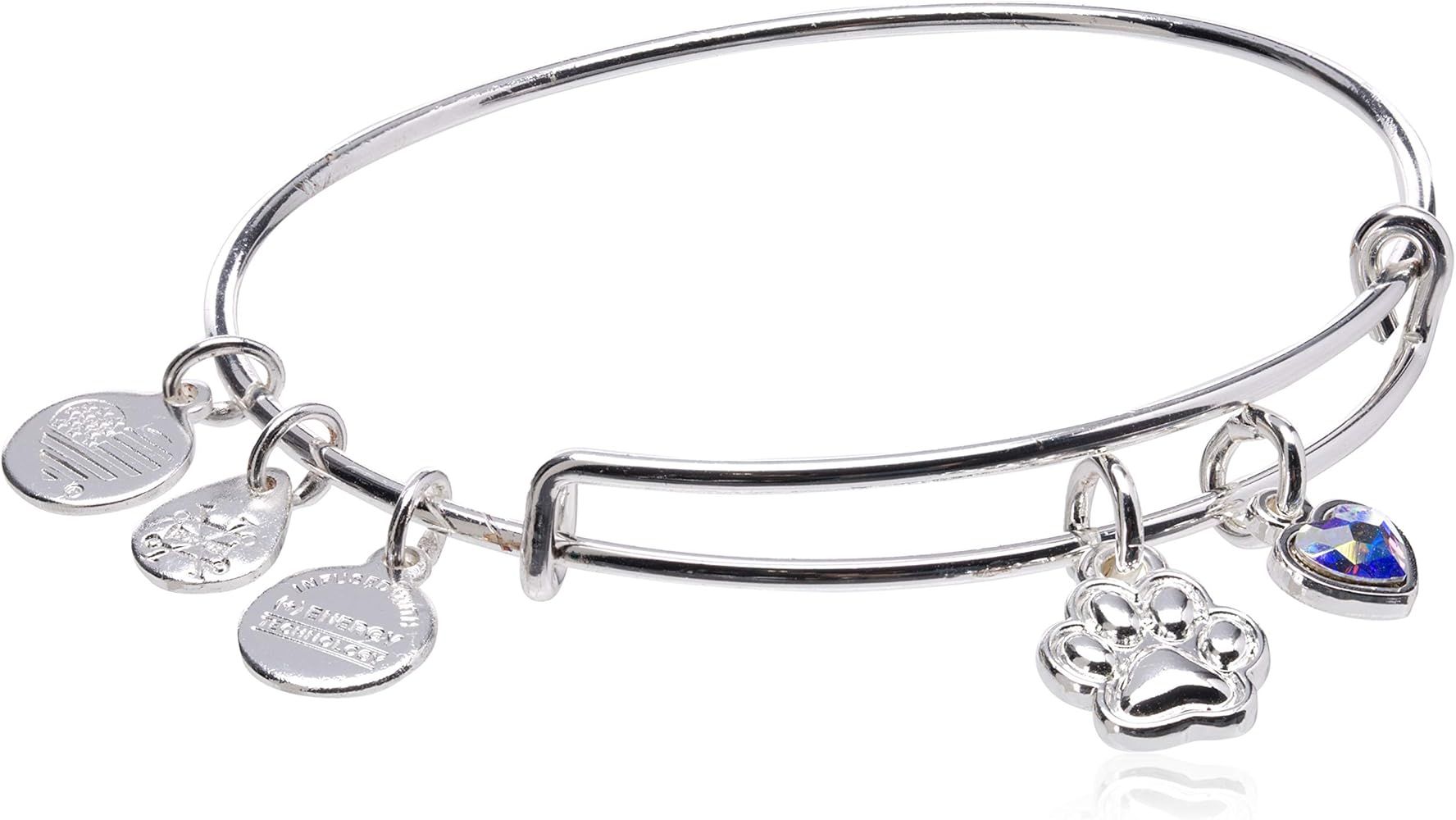 Alex and Ani Paw Print Duo Charm Bangle | Amazon (US)