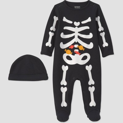 Carter's Just One You® Baby Halloween Skeleton Long Sleeve Sleep N' Play - Black 9M | Target