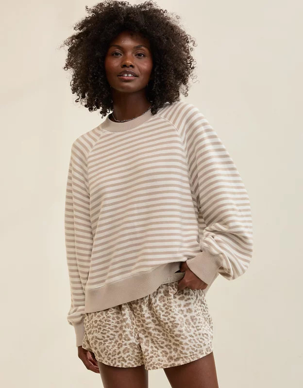 Aerie Go-To Classic Length Crew Sweatshirt | Aerie