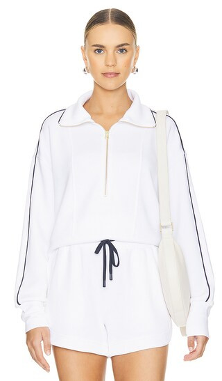 Varley Davenport Half Zip Sweatshirt in White. - size XL | Revolve Clothing (Global)
