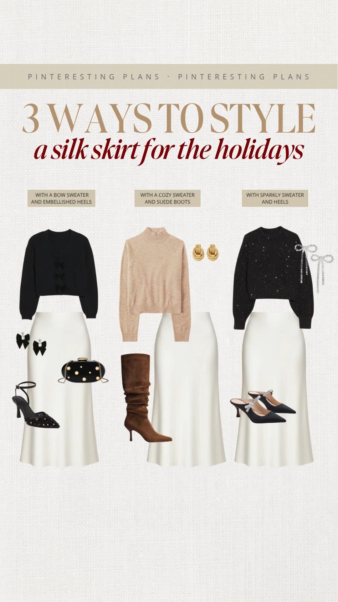 3 ways to style a silk skirt for the holidays 🙌🏻🙌🏻

Satin skirt, silk skirt, sweater, boots, neutral attire

#LTKHoliday #LTKootd #LTKSeasonal