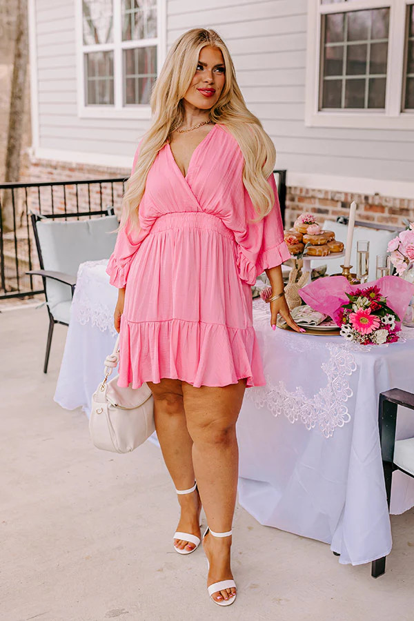 Daytona Date Night Dress In Pink Curves | Impressions Online Boutique