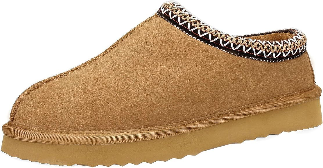 Women Slippers Platform Mini Boots Suede Leather Short Ankle Booties Fuzzy Slip On Shoes | Amazon (US)