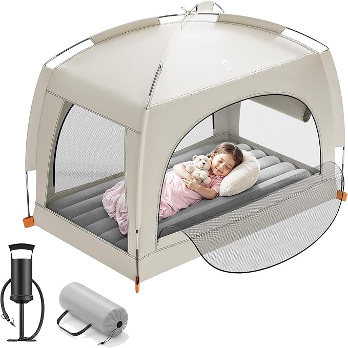 QPAU Lightweight Blow Up Kids Air Mattress with Hand Pump – Indoor & Outdoor Portable for Campi... | Amazon (US)