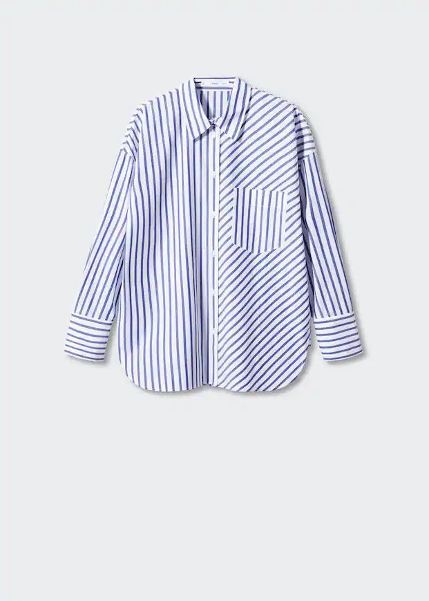 Striped cotton shirt | MANGO (US)
