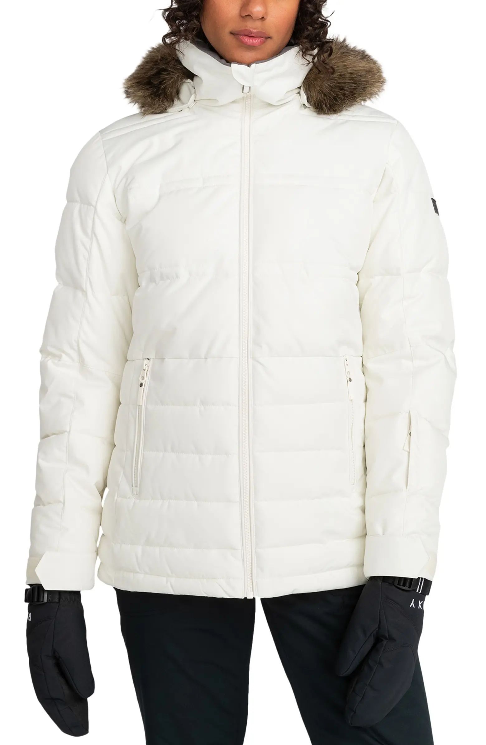 Roxy Quinn Durable Water Repellent Snow Jacket with Faux Fur Hood | Nordstrom | Nordstrom