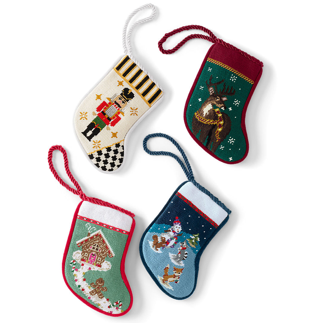 Mini Needlepoint Christmas Stocking | Lands' End (US)