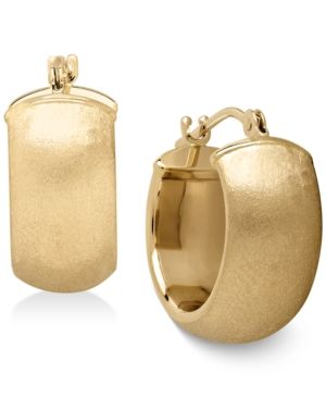 Satin Huggie Hoop Earrings in 14k Gold | Macys (US)