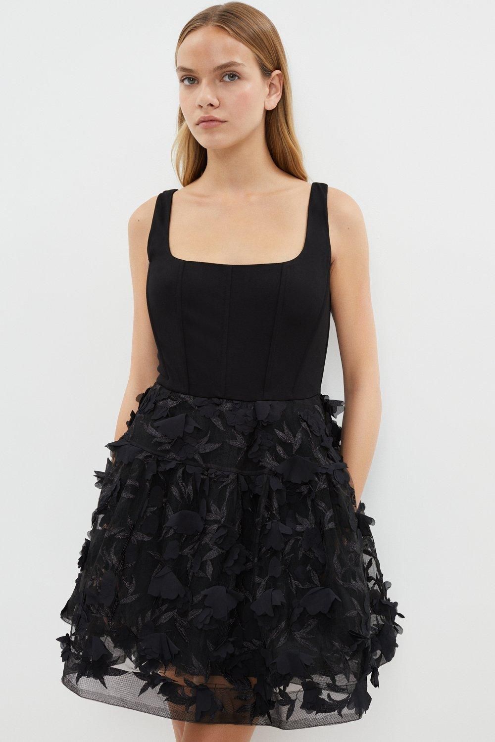 Boned Bodice 3d Floral Full Skirt Mini Dress | Coast UK & IE
