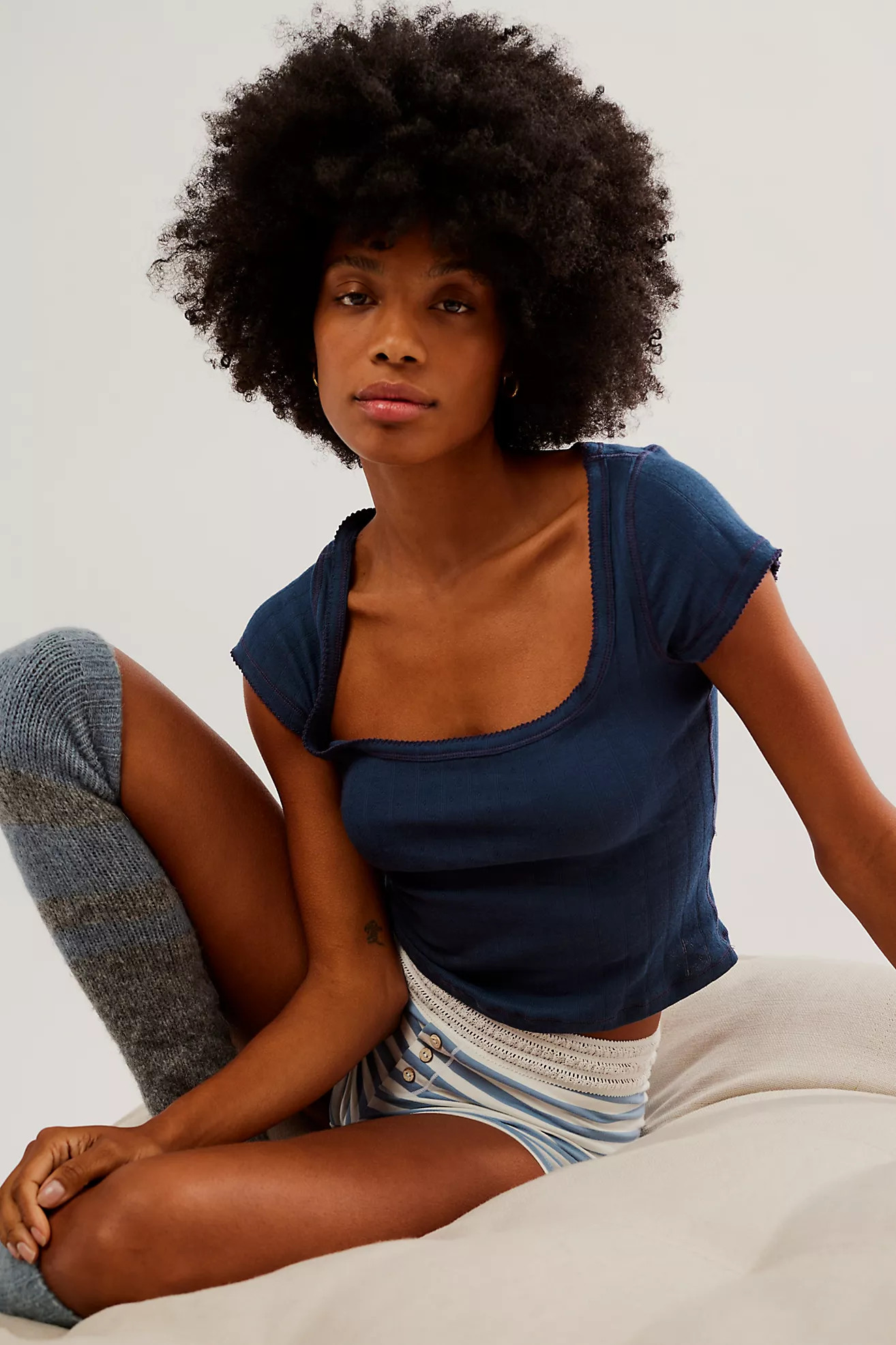 End Game Pointelle Baby Tee | Free People (Global - UK&FR Excluded)