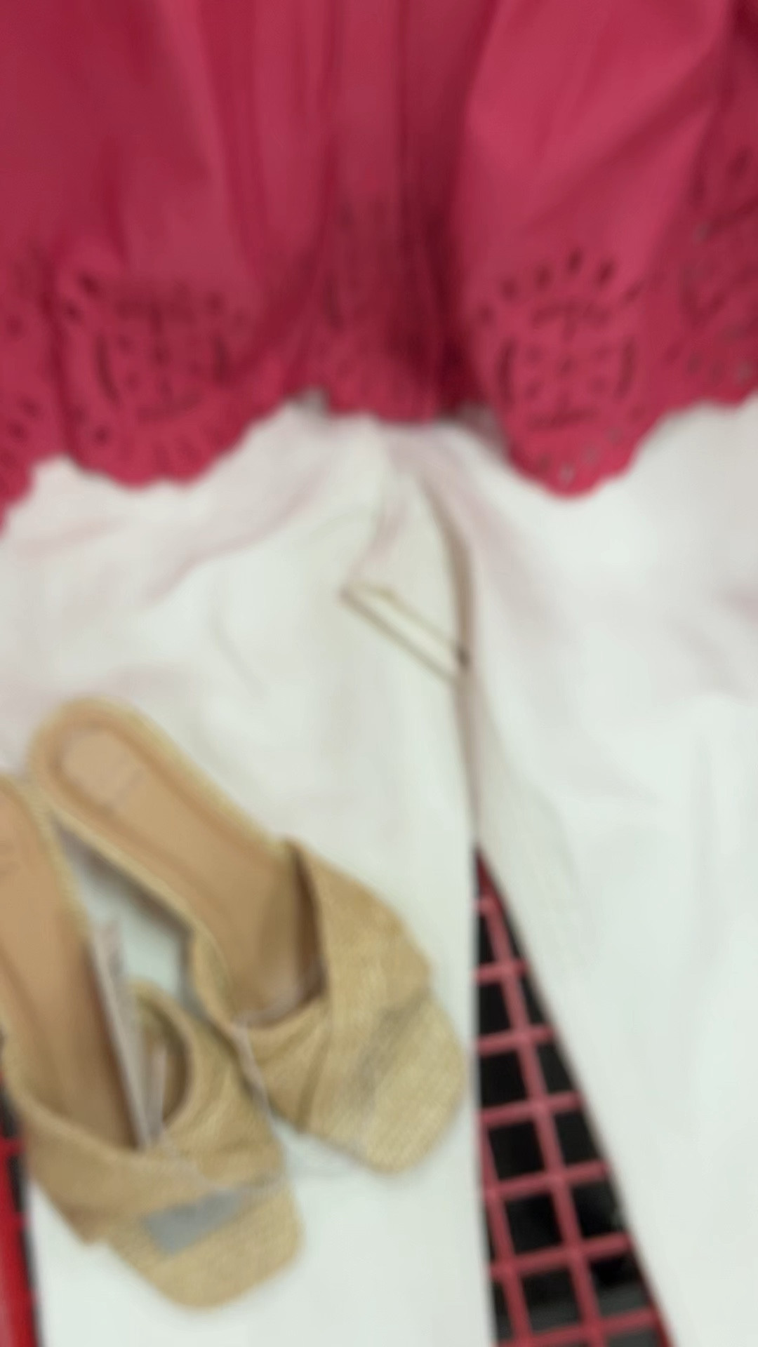 Target outfit idea on sale! Eyelet cotton top and white skinny jeans with raffia wedge sandals. #targetstyle 

#LTKootd