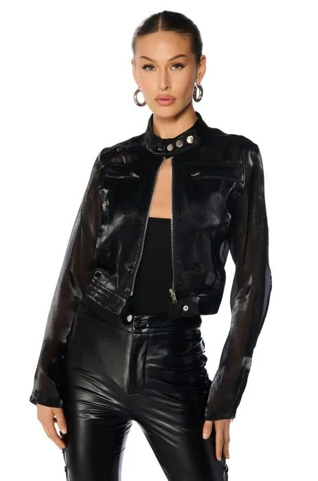 COOL WITH YOU LIGHTWEIGHT BOMBER IN BLACK | AKIRA